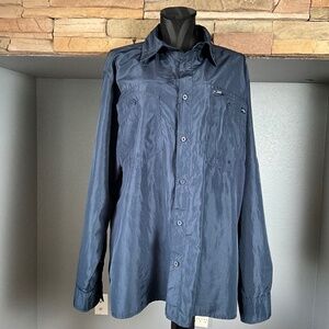 Reel Life Fishing Vented Long Sleeve Shirt Performance Outdoor Men’s XL Blue